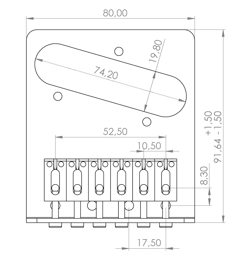Ramme TL Modern Fixed Bridge (Stainless Steel)