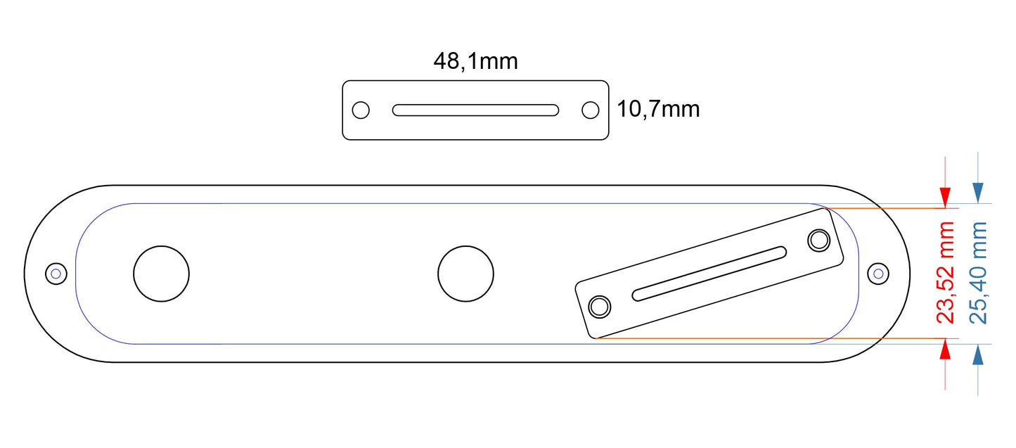 Ramme TL Control Plate Angled Switch with Mini Toggle (Stainless Steel)