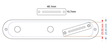 Ramme TL Control Plate Angled Switch with Mini Toggle (Stainless Steel)