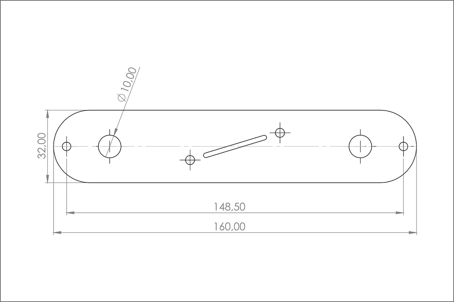 Ramme TL Control Plate Angled Center Switch (Stainless Steel)
