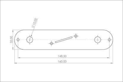 Ramme TL Control Plate Angled Center Switch (Stainless Steel)