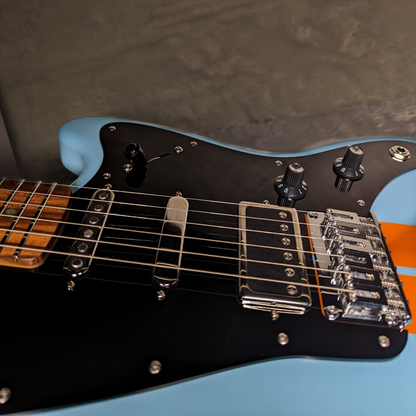 MV Guitars Musclecaster, Baby Blue & Orange