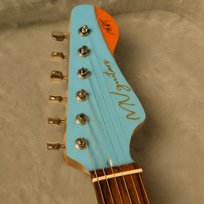 MV Guitars Musclecaster, Baby Blue & Orange