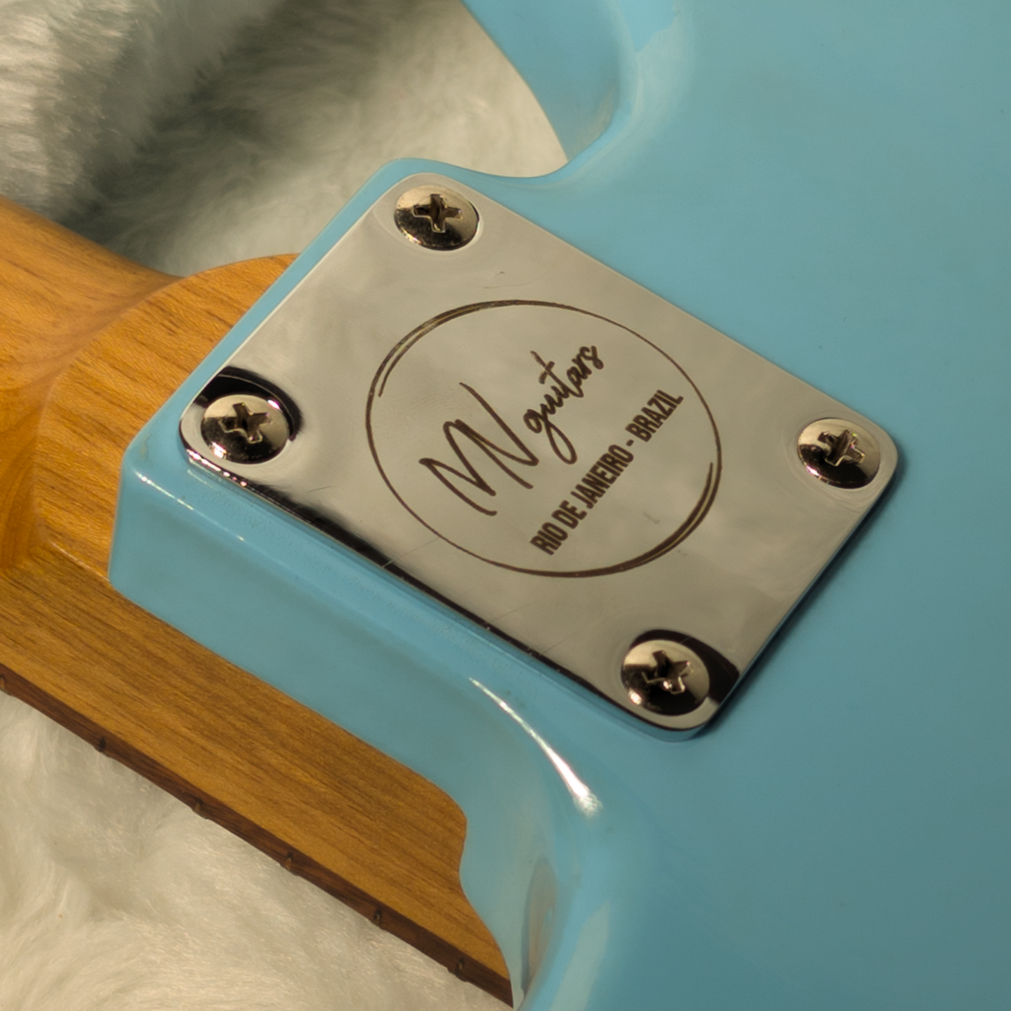 MV Guitars Musclecaster, Baby Blue & Orange