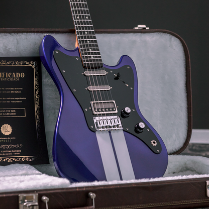 MV Guitars Musclecaster, Blue & White