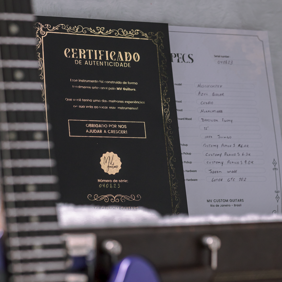 MV Guitars Musclecaster, Blue & White