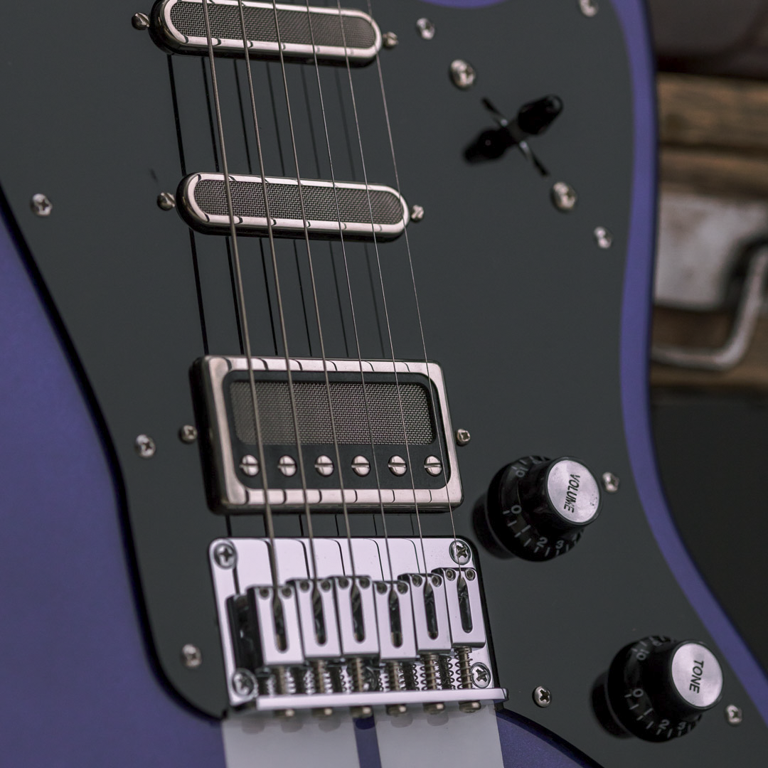 MV Guitars Musclecaster, Blue & White