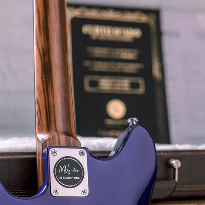 MV Guitars Musclecaster, Blue & White