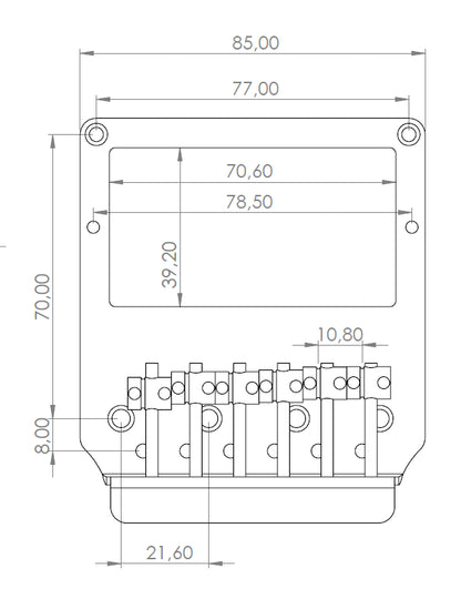 Ramme TL-MM 6C Humbucker Fixed Bridge (Stainless Steel)