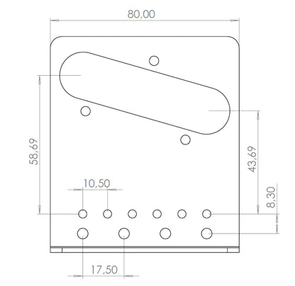 Ramme TL Modern Fixed Bridge (Aged Brass)