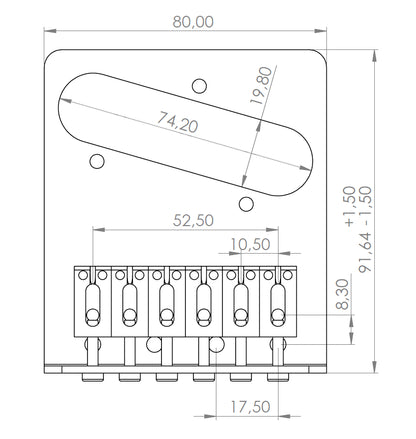 Ramme TL Modern Fixed Bridge (Aged Brass)
